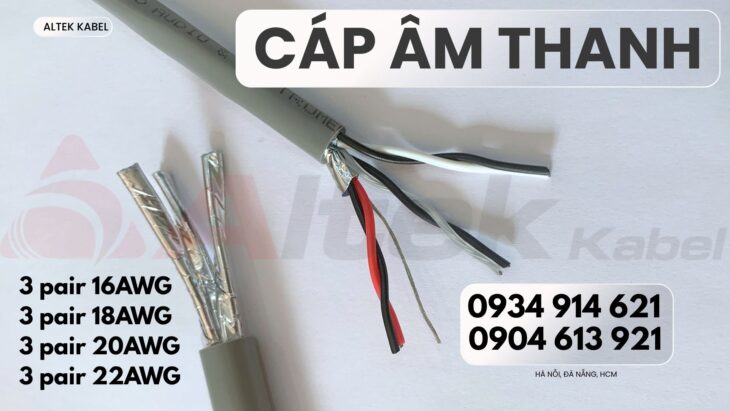 Cáp âm thanh chống nhiễu 1 pair 18AWG Altek Kabel