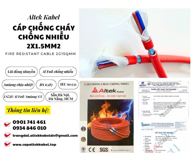 Cáp chống cháy chống nhiễu 2×1.5 Altek Kabel sẵn Hải Phòng, Thái Bình, Nam Định, Ninh Bình