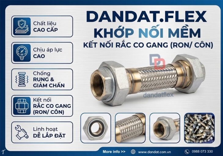 Khớp nối mềm nối ren, khớp nối mềm inox chịu nhiệt, ống mềm inox rắc co ren, khớp nối mềm inox nối r