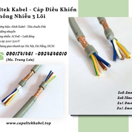 Cáp điều khiển 3×0.5/3×0.75/3×1.0/3×1.5 – Altek Kabel