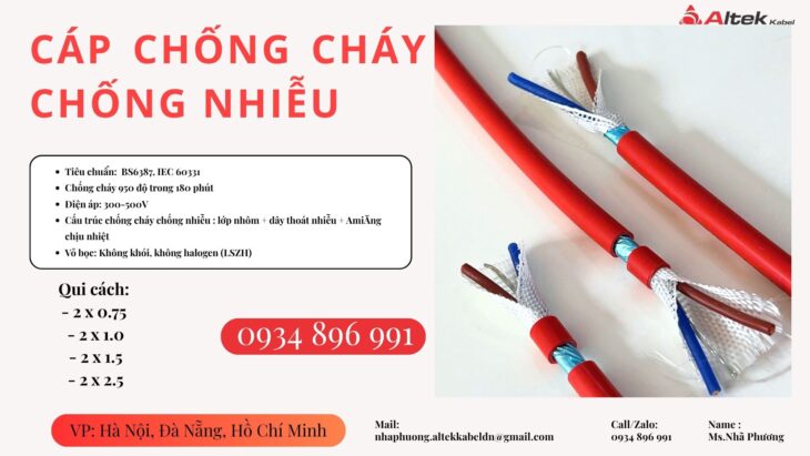 Cáp 2×0.75mm² Chống Cháy Chống Nhiễu – Giao Nhanh Đà Nẵng, Huế, Quảng Trị – Có Sẵn Số Lượng Lớn
