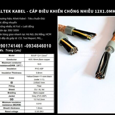 Altek Kabel – Cáp điều khiển chống nhiễu 12×0.5 Bình Định, Phú Yên, Khánh Hòa, Ninh Thuận Altek Kabel – Cáp điều khiển chống nhiễu 12×0.5 Bình Định, Phú Yên, Khánh Hòa, Ninh Thuận