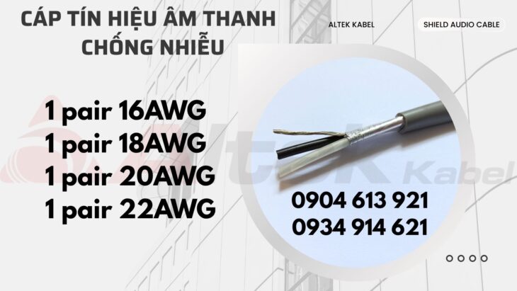 Cáp âm thanh chống nhiễu 1 pair 18AWG Altek Kabel