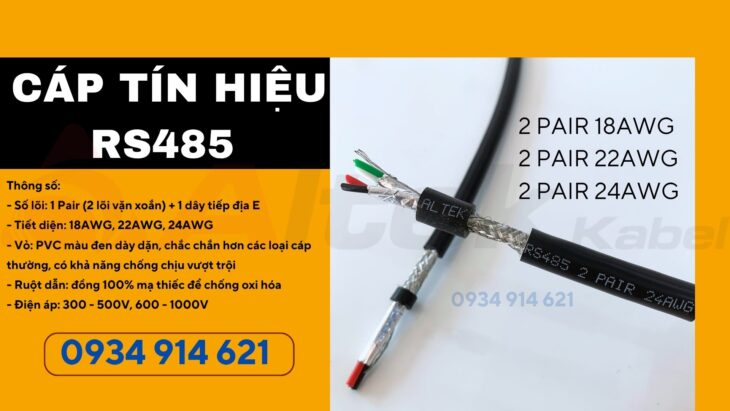 Cáp tín hiệu RS485 chống nhiễu 22AWG 1 pair Altek Kabel – sẵn kho Hồ Chí Minh