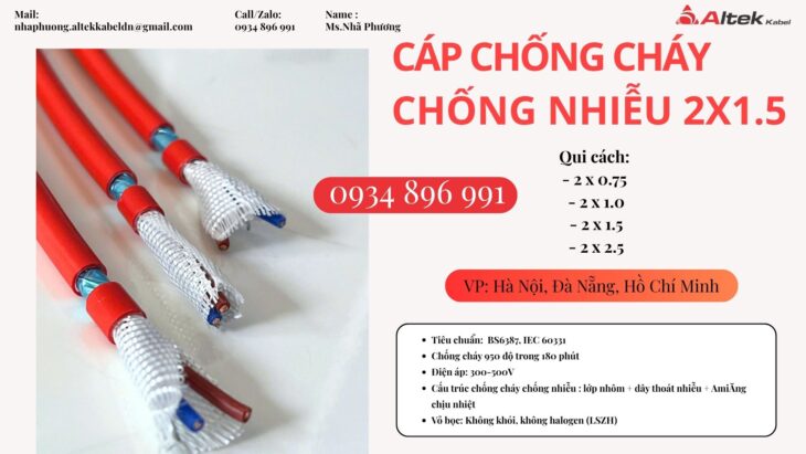 Cáp 2×0.75mm² Chống Cháy Chống Nhiễu – Giao Nhanh Đà Nẵng, Huế, Quảng Trị – Có Sẵn Số Lượng Lớn