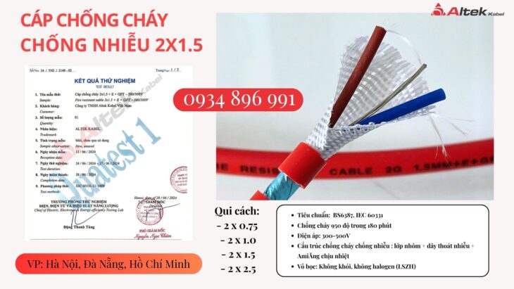 Cáp 2×0.75mm² Chống Cháy Chống Nhiễu – Giao Nhanh Đà Nẵng, Huế, Quảng Trị – Có Sẵn Số Lượng Lớn