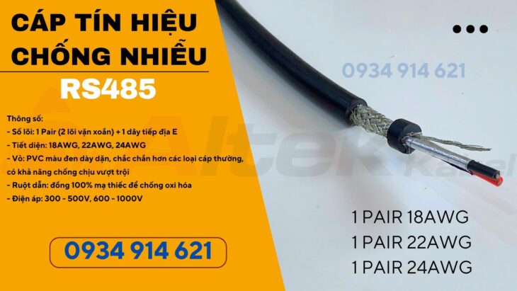 Cáp tín hiệu RS485 chống nhiễu 22AWG 1 pair Altek Kabel – sẵn kho Hồ Chí Minh