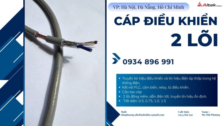 Mua Cáp Điều Khiển 2 Lõi Chính Hãng Tại Huế, Quảng Bình, Quảng Trị – Báo Giá Ngay