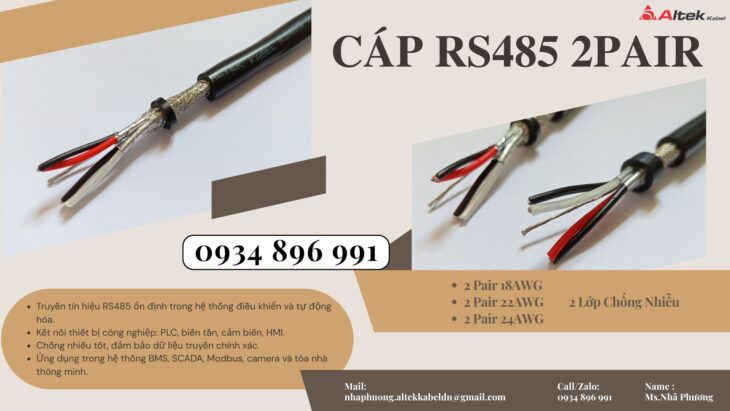 Sẵn Hàng Cáp Tín Hiệu RS485 24 AWG: Cần Thơ, Bình Dương, Vũng Tàu