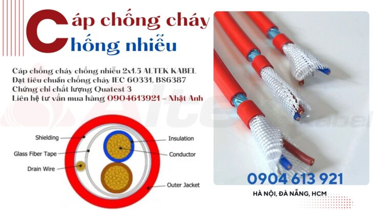 Cáp tín hiệu chống cháy chống nhiễu fr 2×1.5 Altek Kabel – TPHCM