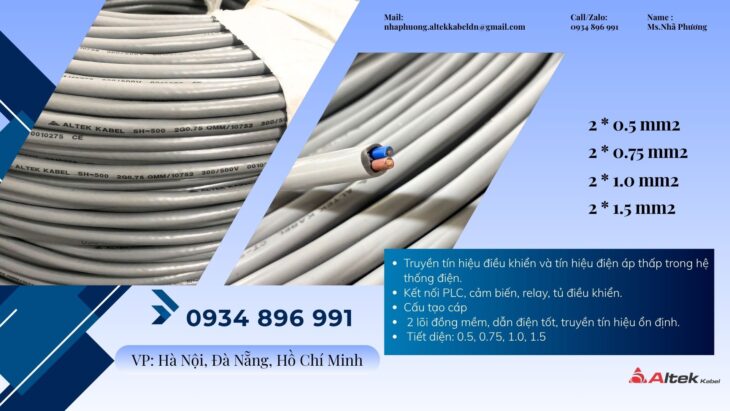 Mua Cáp Điều Khiển 2 Lõi Chính Hãng Tại Huế, Quảng Bình, Quảng Trị – Báo Giá Ngay