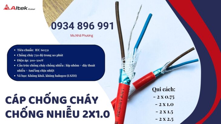 Cáp 2×1.0mm² Altek Kabel – Giải Pháp Cho Hệ Thống PCCC Tại Đồng Nai, Long An