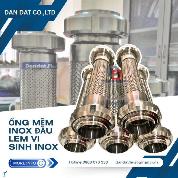 Khớp nối mềm nối ren, khớp nối mềm inox chịu nhiệt, ống mềm inox rắc co ren, khớp nối mềm inox nối r