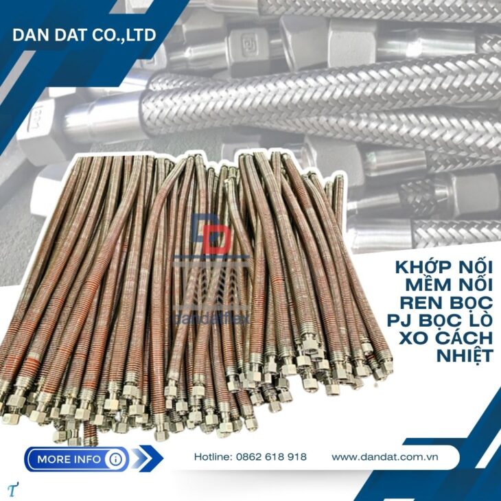 Khớp nối mềm nối ren, khớp nối mềm inox chịu nhiệt, ống mềm inox rắc co ren, khớp nối mềm inox nối r