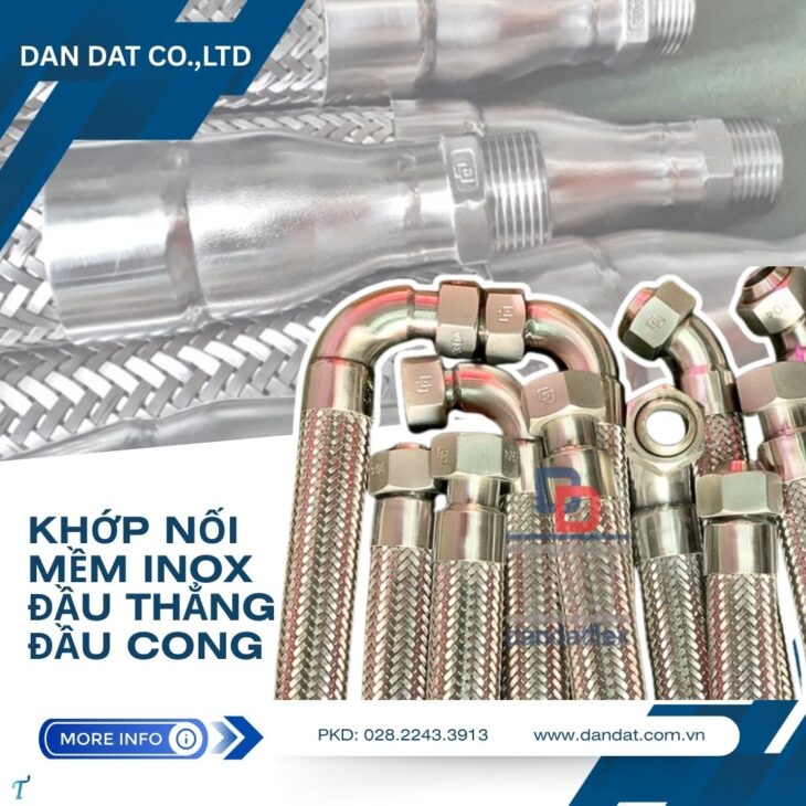 Khớp nối mềm nối ren, khớp nối mềm inox chịu nhiệt, ống mềm inox rắc co ren, khớp nối mềm inox nối r