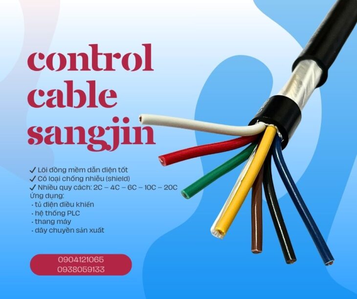 Cáp điều khiển Sangjin 0.5mm – Đầy đủ từ 2-30 core