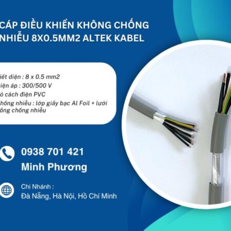 Cáp điều khiển không chống nhiễu 8×0.5mm² – Giá tốt, chất lượng ổn định cho hệ thống công nghiệp
