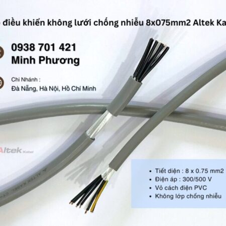 Cáp điều khiển không chống nhiễu 8×0.75mm² – Lựa chọn tối ưu cho hệ thống điều khiển Cáp điều khiển không chống nhiễu 8×0.75mm² – Lựa chọn tối ưu cho hệ thống điều khiển