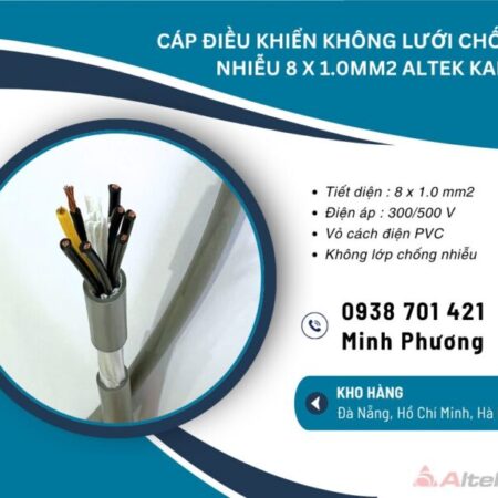Cáp điều khiển không lưới chống nhiễu 8×1.0mm² – Dây điều khiển 8 lõi 1.0 chất lượng Cáp điều khiển không lưới chống nhiễu 8×1.0mm² – Dây điều khiển 8 lõi 1.0 chất lượng