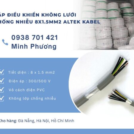 Cáp điều khiển không lưới chống nhiễu 8×1.5mm² Altek Kabel và Ứng dụng thực tế