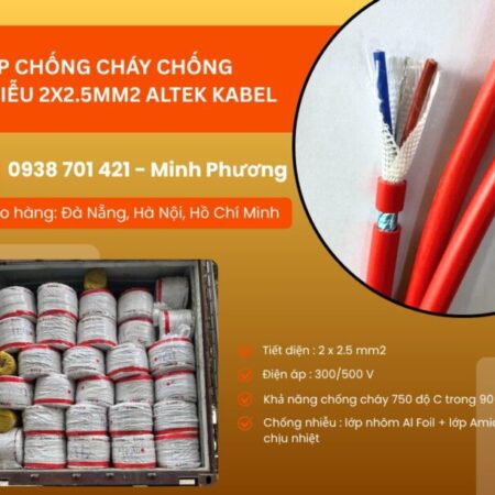 Cáp chống cháy chống nhiễu 2 lõi 2.5mm2 có sẵn Đà Nẵng, Bình Định, Quảng Trị