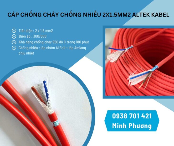 Cáp chống cháy chống nhiễu 2×1.5mm2: Báo giá & ứng dụng mới nhất 2026