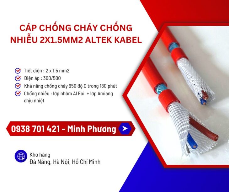 Cáp chống cháy chống nhiễu 2×1.5mm2: Báo giá & ứng dụng mới nhất 2026
