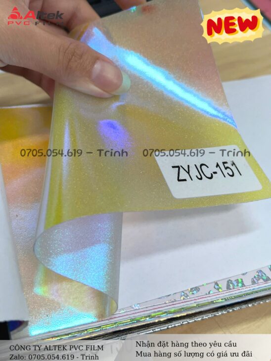 Màng nhựa pvc, hiệu ứng ánh kim đổi màu khi gặp ánh sáng