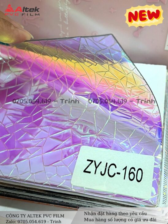 Màng nhựa pvc, hiệu ứng ánh kim đổi màu khi gặp ánh sáng