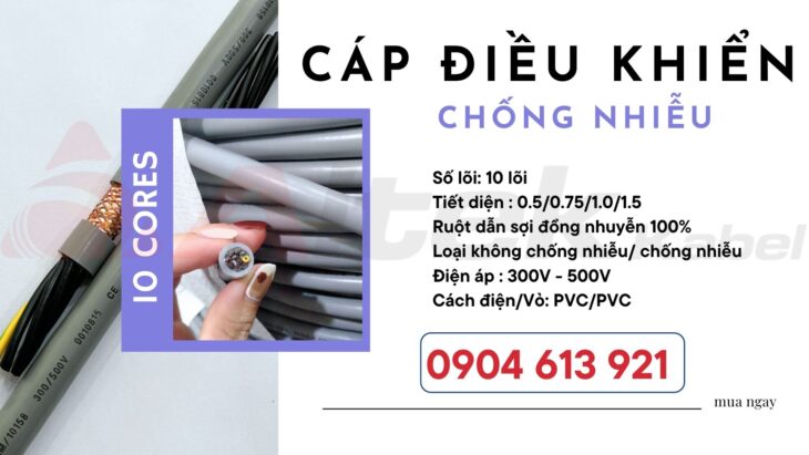 Cáp điều khiển 10 lõi chống nhiễu 10×0.5/10×0.75/10×1.0/10×1.5 Altek Kabel