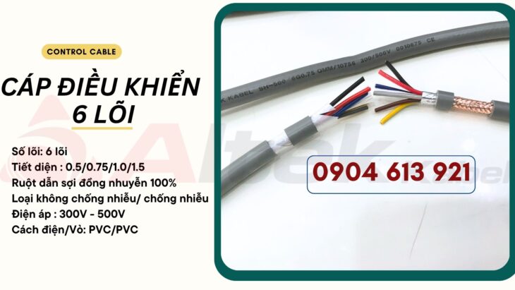 Cáp điều khiển 6×0.5/6×0.75/6×1.0/6×1.5 Altek Kabel – phân phối Hà Nội, Đà Nẵng, HCM