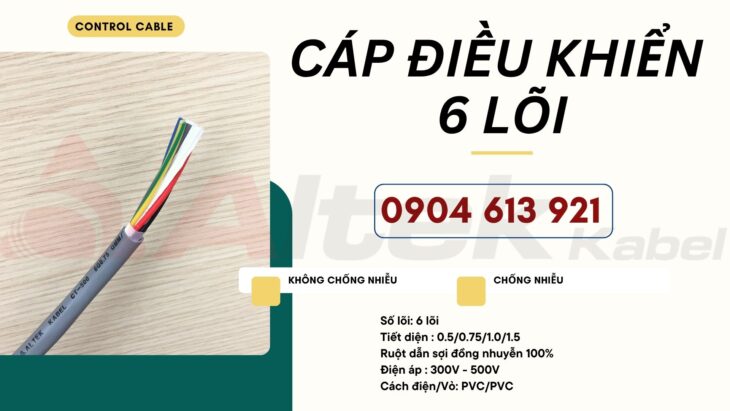 Cáp điều khiển 6×0.5/6×0.75/6×1.0/6×1.5 Altek Kabel – phân phối Hà Nội, Đà Nẵng, HCM