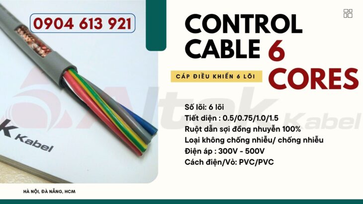 Cáp điều khiển 6×0.5/6×0.75/6×1.0/6×1.5 Altek Kabel – phân phối Hà Nội, Đà Nẵng, HCM
