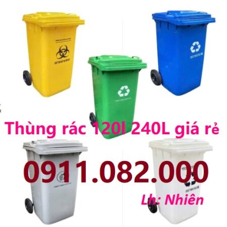 Nơi cung cấp thùng rác giá rẻ- thùng rác 120l 240l giải pháp bảo vệ môi trường- lh 0911082000