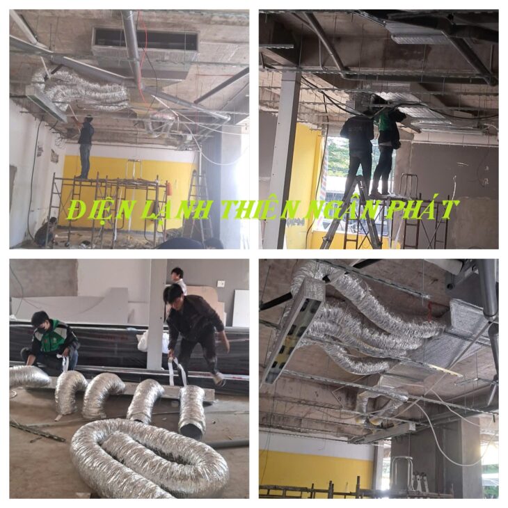 Lắp đặt máy lạnh giấu trần nối ống gió cho nhà xưởng tại Long An