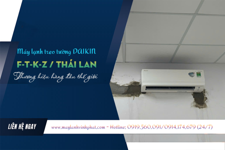 Đơn vị đại lý Bán Điều hòa treo tường DAIKIN 1.5HP FTKZ35 hàng chính hãng – giá tốt