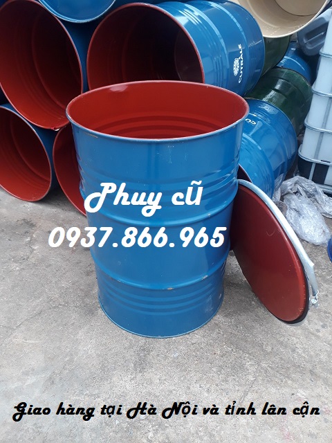 Thùng phuy sắt cũ, phuy cũ, phuy, phuy phế thải, phuy nắp mở 200l