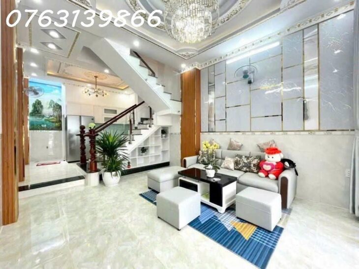 GIÁ 5.x TỶ- HUỲNH TẤN PHÁT- GẦN HOÀNG QUỐC VIỆT- BÁN NHÀ MỚI 3 TẦNG- DT 4.2 x 12.5- XE HƠI ĐỖ CỬA-