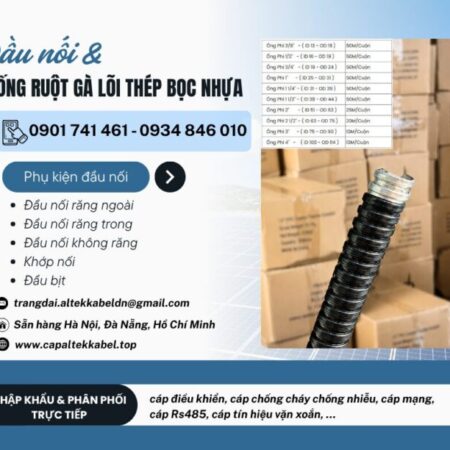 Ống ruột gà lõi thép bọc nhựa kèm PG tại Hà Nội, Đà Nẵng, HCM