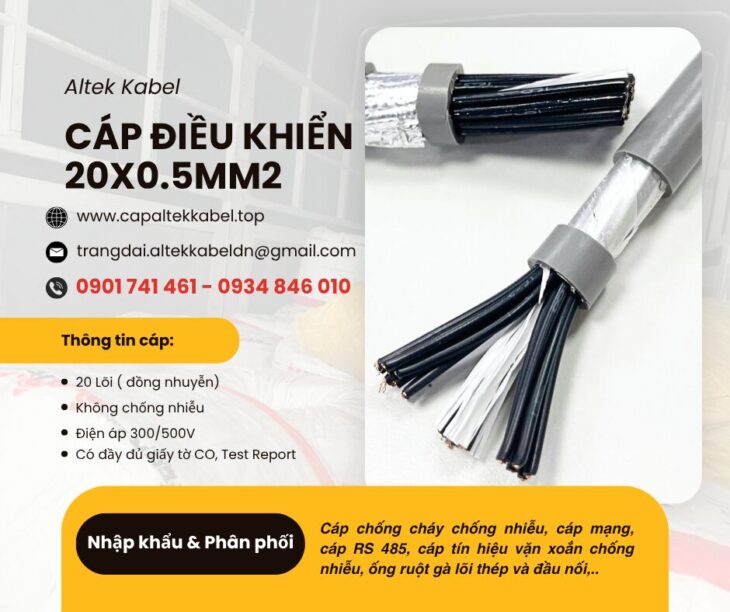 Cáp tín hiệu báo cháy, cáp điều khiển Altek Kabel 20×0.5 tại Hà Nội, Đà Nẵng, HCM
