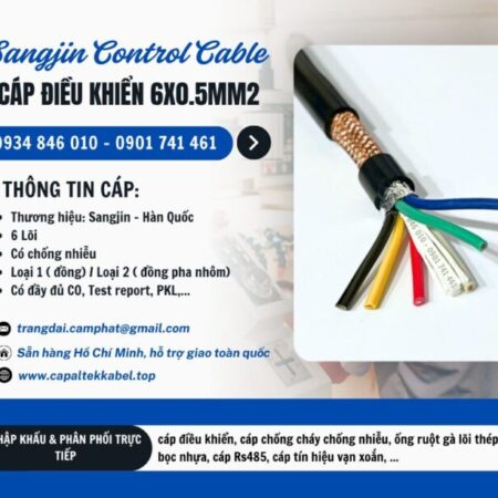 Cáp điều khiển Sangjin 6×0.5/6×0.75/6×1.25/6×1.5/6×2.5 tại Sài Gòn