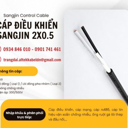 Cáp điện Sangjin, cáp điều khiển 2×0.5 không lưới chống nhiễu tại Hồ Chí Minh