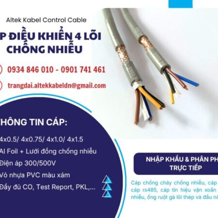 Cáp điều khiển Altek Kabel 4×0.5/4×0.75/4×1.0/4×1.5 chống nhiễu