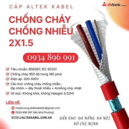 Cáp Chống Cháy Chống Nhiễu 2 Lõi – Phân Phối TP.HCM, Bình Dương, Đồng Nai – Hàng Luôn Có Sẵn