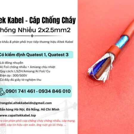 Cáp chống cháy chống nhiễu 2×2.5 Altek Kabel có kiểm định chuẩn IEC 60331, BS6387