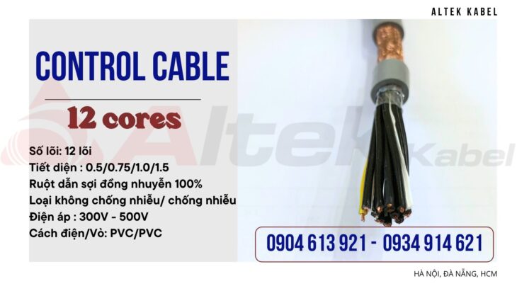 Cáp điều khiển tín hiệu 12×0.75mm2 Altek Kabel – chống nhiễu SH- 500 12G0.75SQMM