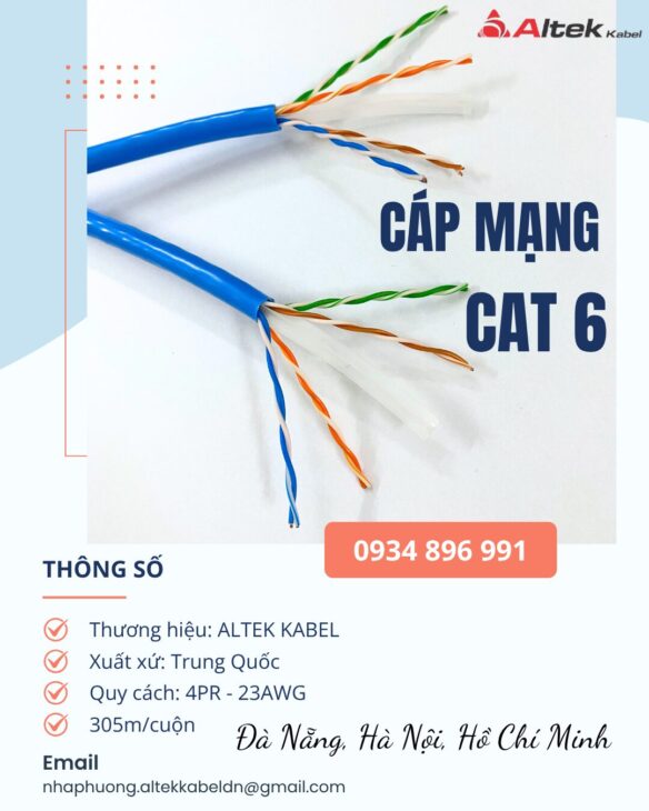 CÁP MẠNG CAT 6 ALTEK KABEL QUẢNG NAM, QUẢNG NGÃI, BÌNH ĐỊNH