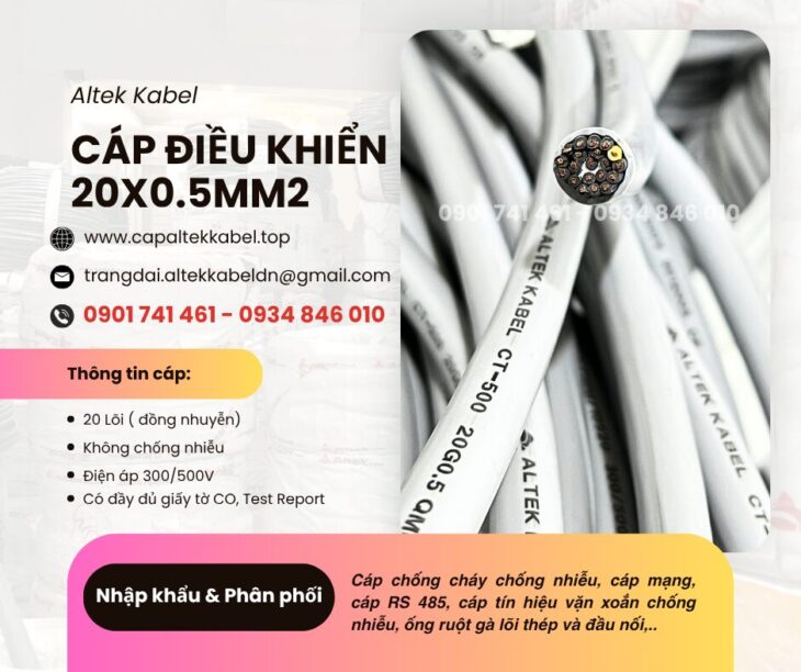 Cáp tín hiệu báo cháy, cáp điều khiển Altek Kabel 20×0.5 tại Hà Nội, Đà Nẵng, HCM