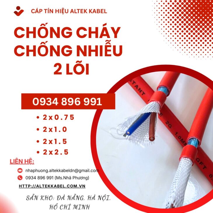 Cáp Chống Cháy Chống Nhiễu 2 Lõi – Phân Phối TP.HCM, Bình Dương, Đồng Nai – Hàng Luôn Có Sẵn