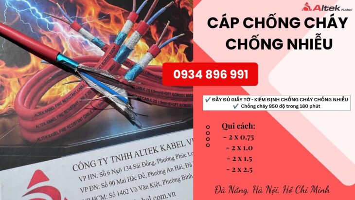 Cáp Chống Cháy Chống Nhiễu 2 Lõi – Giao Hàng TP.HCM, Bình Dương